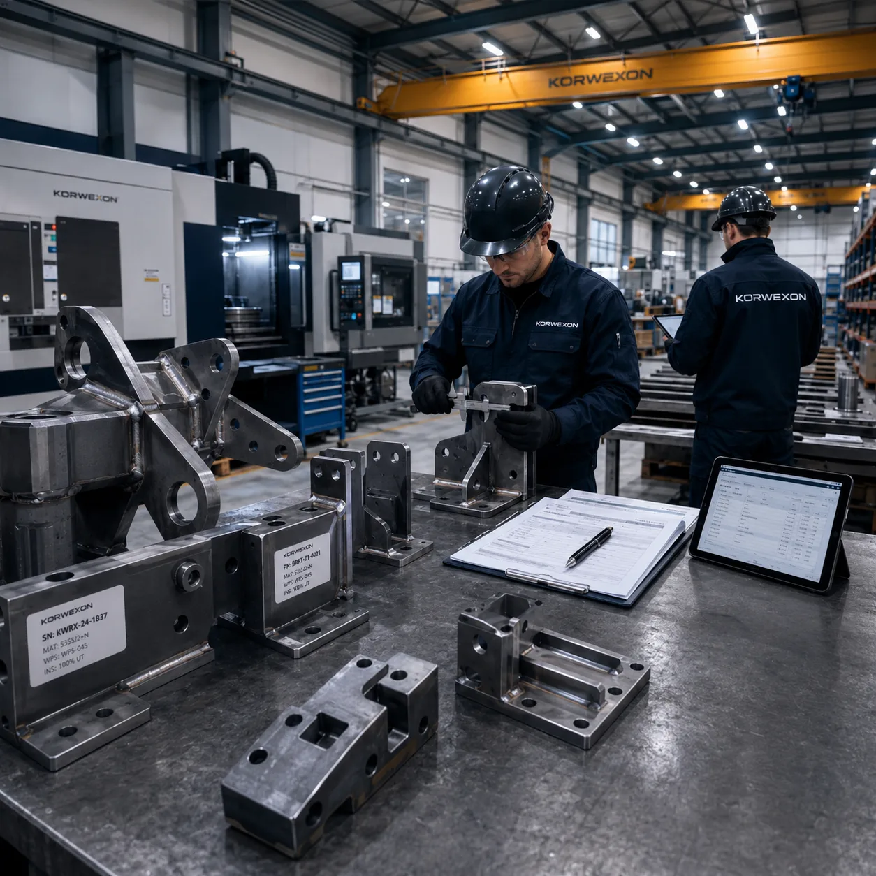 Dimensional inspection of machined components in the KORWEXON production hall